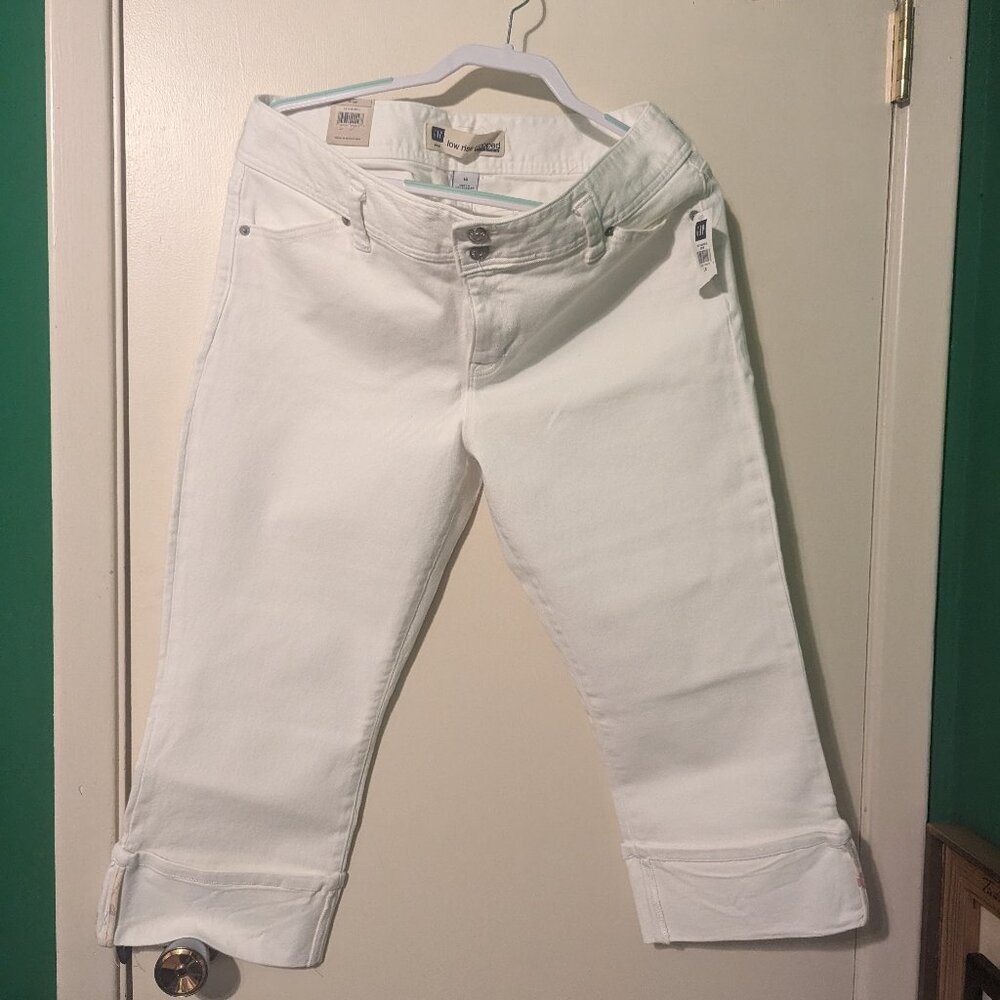 GAP white denim cropped pants